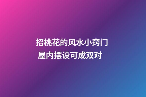 招桃花的风水小窍门  屋内摆设可成双对